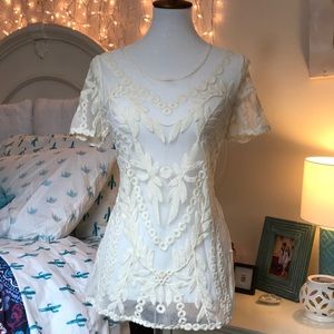 Cream lace top